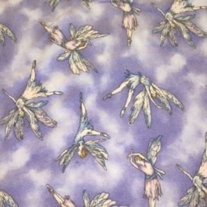 2.333 yards of light purple with fairies micro fleece